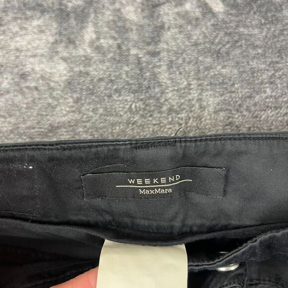 Max Mara Weekend Relaxed Front Wide Leg Flare Black Pants Women's 8 - Picture 4 of 12